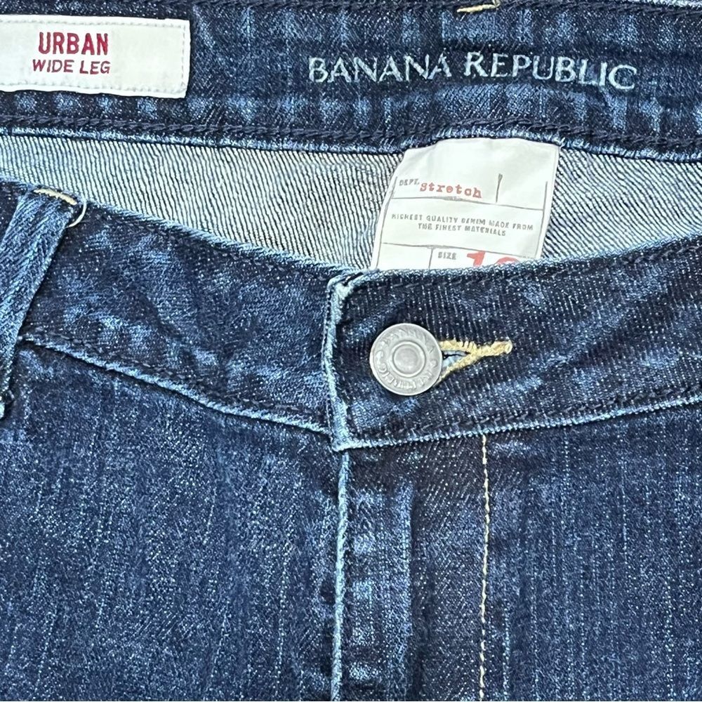 Banana Republic Wide Leg Jeans Urban Stretch Medium Wash Mid Rise Blue Denim - Picture 7 of 13